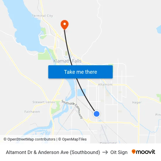 Altamont Dr & Anderson Ave (Southbound) to Oit Sign map