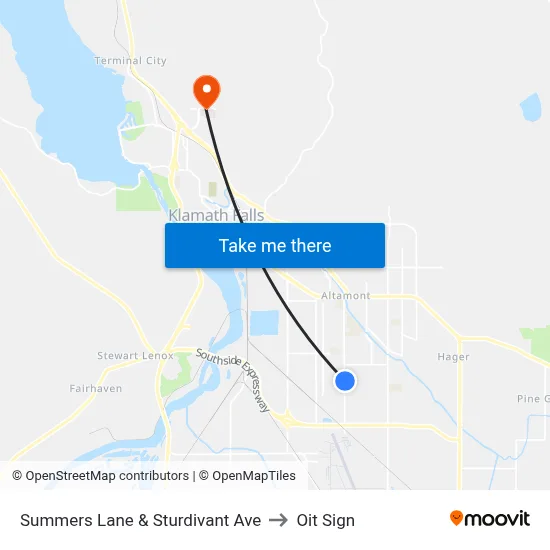 Summers Lane & Sturdivant Ave to Oit Sign map
