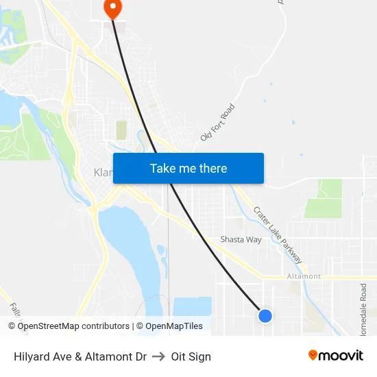 Hilyard Ave & Altamont Dr to Oit Sign map