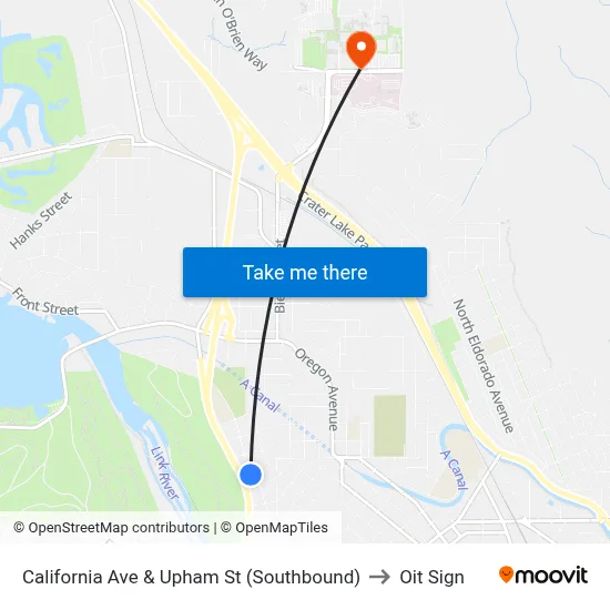 California Ave & Upham St (Southbound) to Oit Sign map