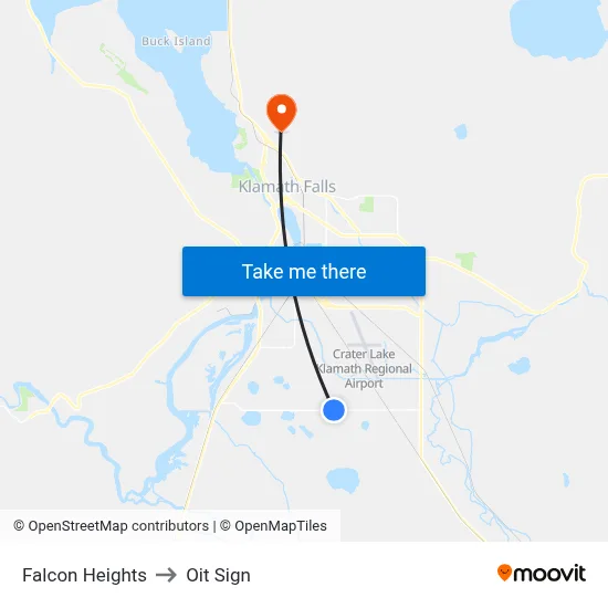 Falcon Heights to Oit Sign map