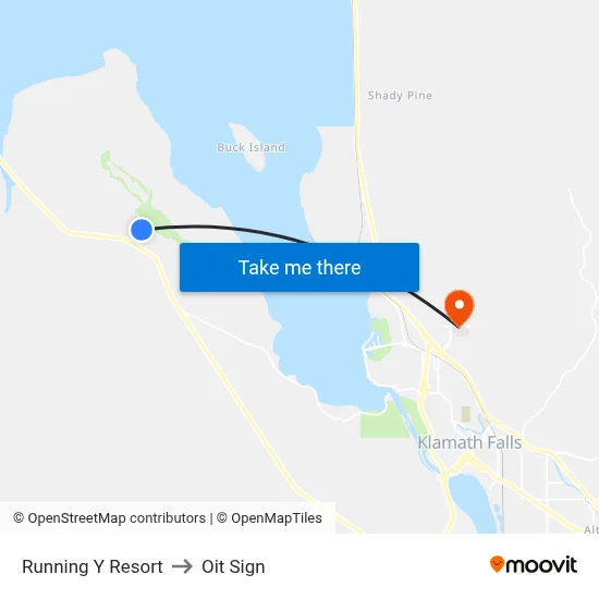 Running Y Resort to Oit Sign map