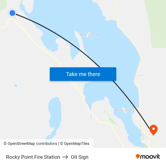 Rocky Point Fire Station to Oit Sign map