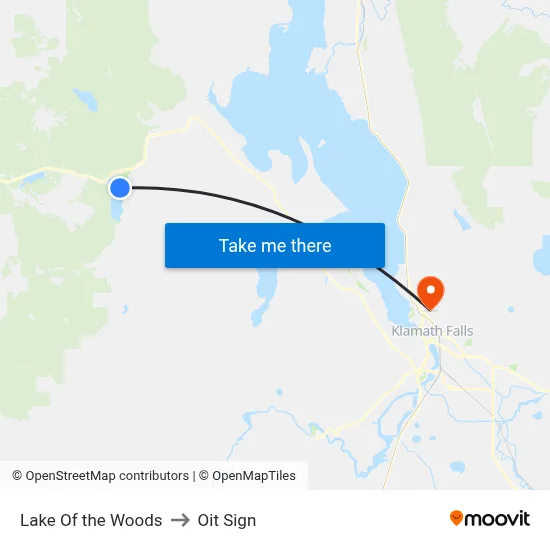 Lake Of the Woods to Oit Sign map