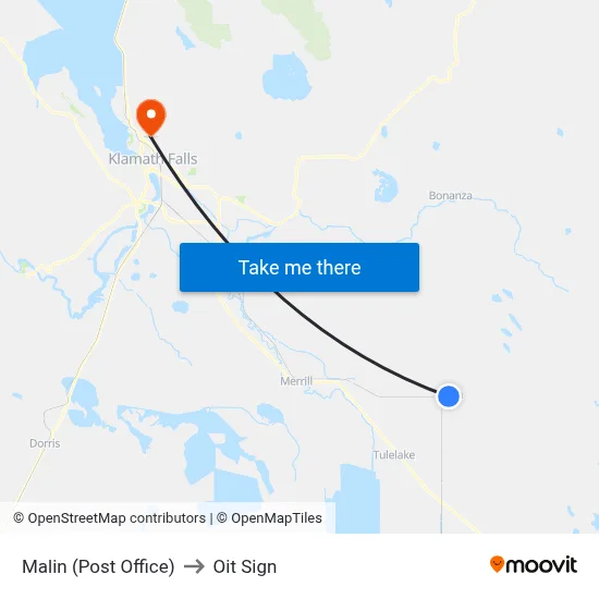 Malin (Post Office) to Oit Sign map