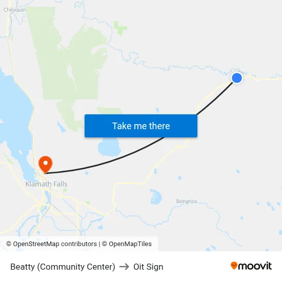 Beatty (Community Center) to Oit Sign map