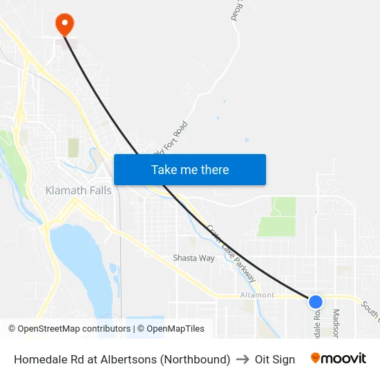 Homedale Rd at Albertsons (Northbound) to Oit Sign map