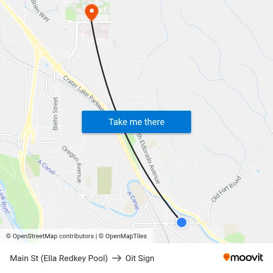 Main St (Ella Redkey Pool) to Oit Sign map