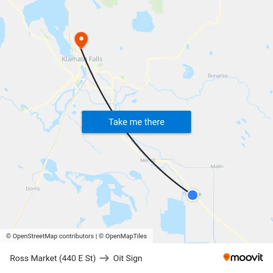 Ross Market (440 E St) to Oit Sign map