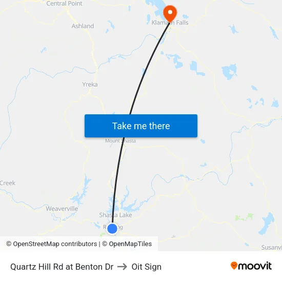 Quartz Hill Rd at Benton Dr to Oit Sign map
