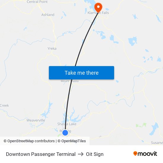 Downtown Passenger Terminal to Oit Sign map