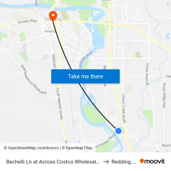 Bechelli Ln at Across Costco Wholesale (Fs) to Redding, CA map