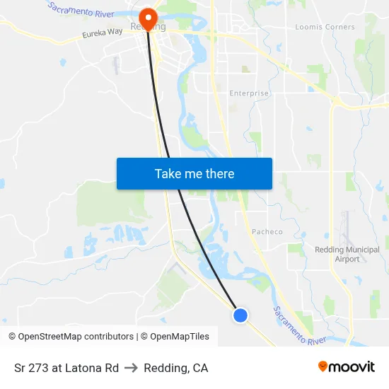 Sr 273 at Latona Rd to Redding, CA map