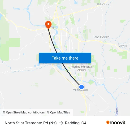 North St at Tremonto Rd (Ns) to Redding, CA map