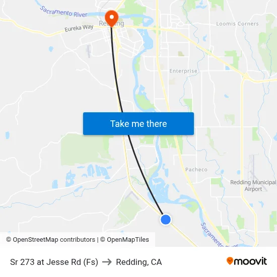 Sr 273 at Jesse Rd (Fs) to Redding, CA map