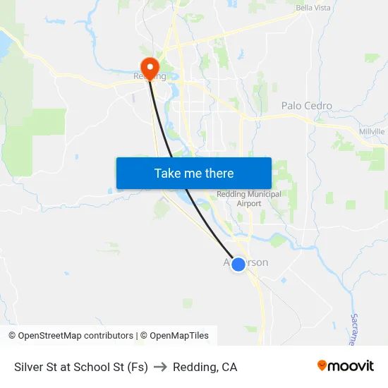 Silver St at School St (Fs) to Redding, CA map
