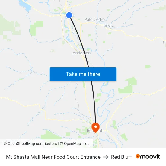 Mt Shasta Mall Near Food Court Entrance to Red Bluff map