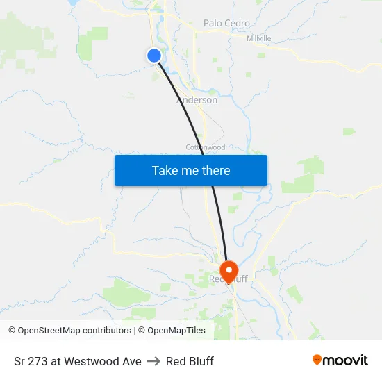 Sr 273 at Westwood Ave to Red Bluff map