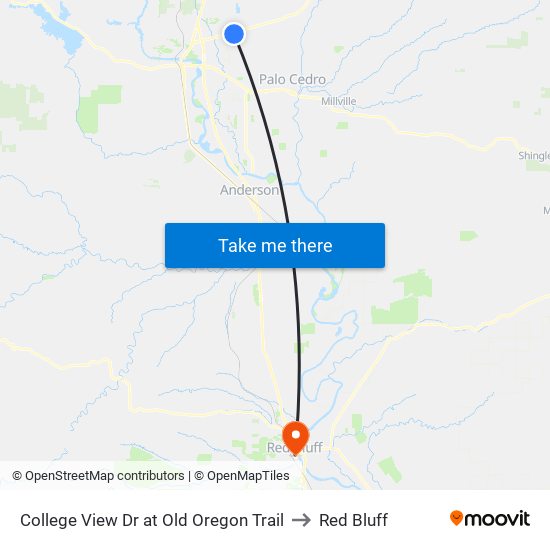 College View Dr at Old Oregon Trail to Red Bluff map