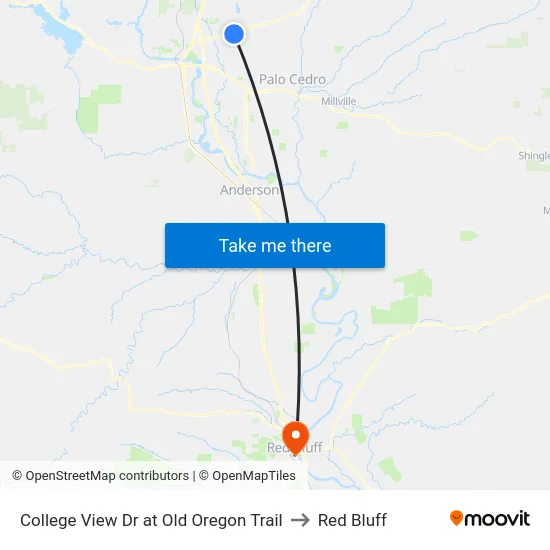 College View Dr at Old Oregon Trail to Red Bluff map