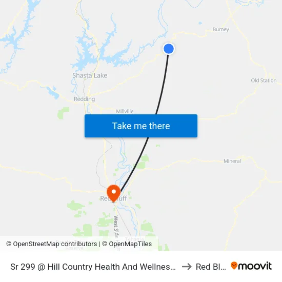 Sr 299 @ Hill Country Health And Wellness Center to Red Bluff map