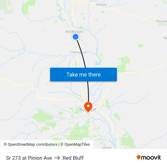 Sr 273 at Pinion Ave to Red Bluff map