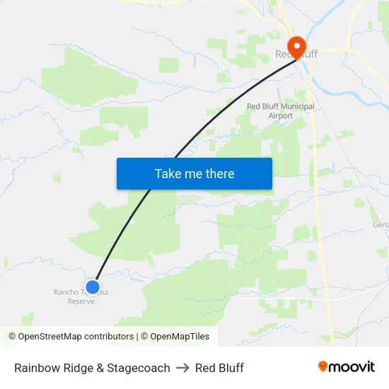 Rainbow Ridge & Stagecoach to Red Bluff map