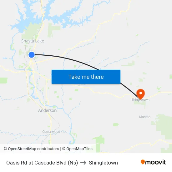 Oasis Rd at Cascade Blvd (Ns) to Shingletown map