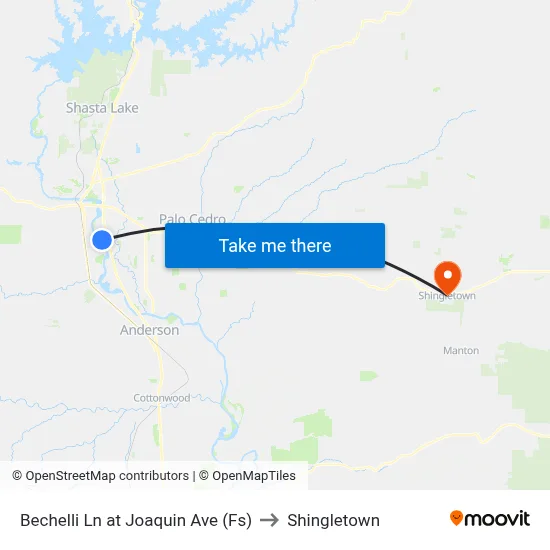 Bechelli Ln at Joaquin Ave (Fs) to Shingletown map