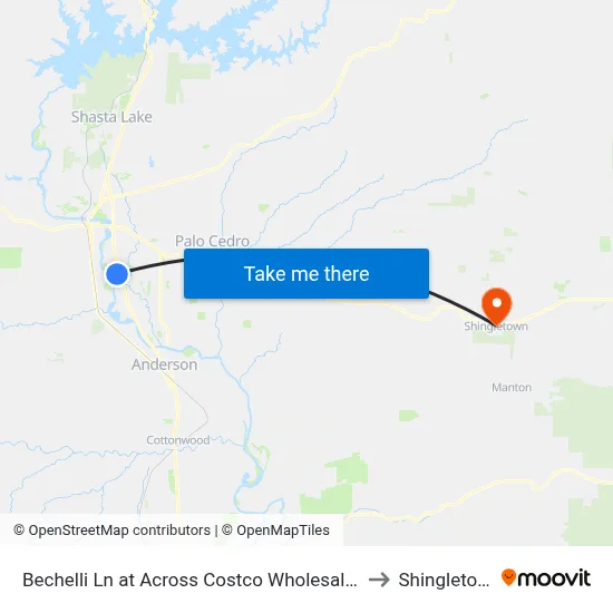 Bechelli Ln at Across Costco Wholesale (Fs) to Shingletown map