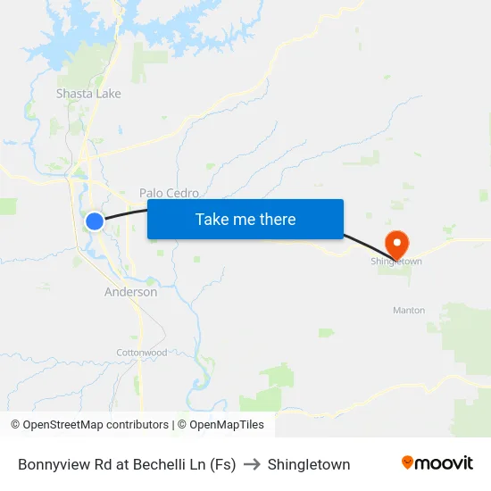Bonnyview Rd at Bechelli Ln (Fs) to Shingletown map