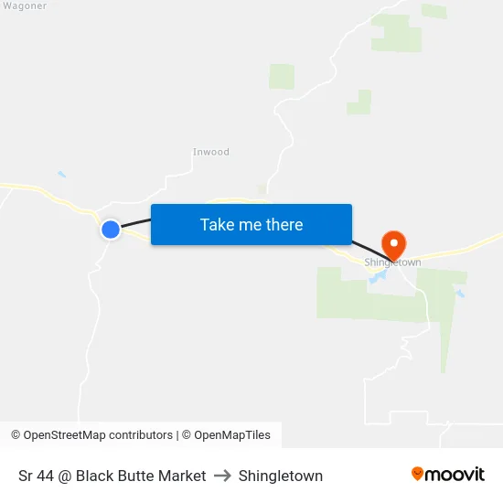 Sr 44 @ Black Butte Market to Shingletown map