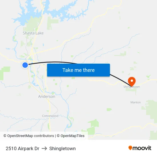 2510 Airpark Dr to Shingletown map