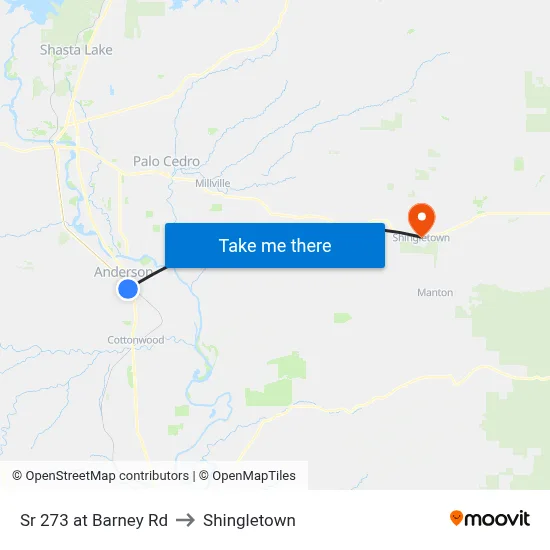 Sr 273 at Barney Rd to Shingletown map