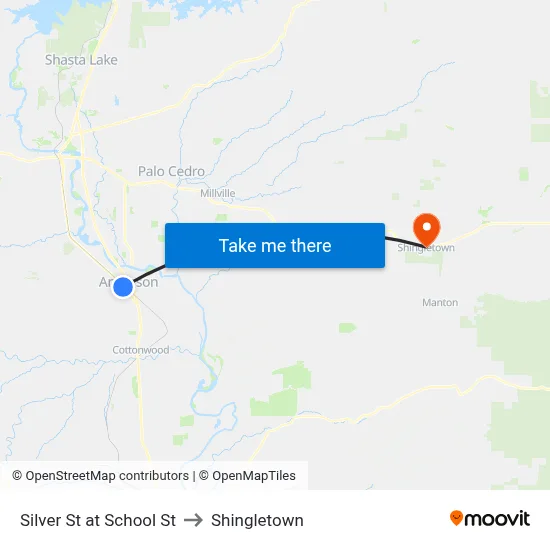 Silver St at School St to Shingletown map