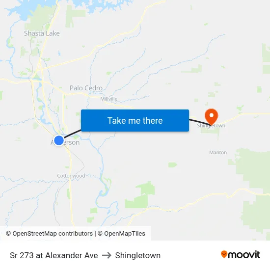 Sr 273 at Alexander Ave to Shingletown map