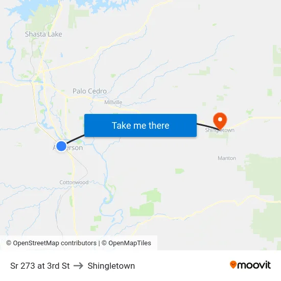 Sr 273 at 3rd St to Shingletown map