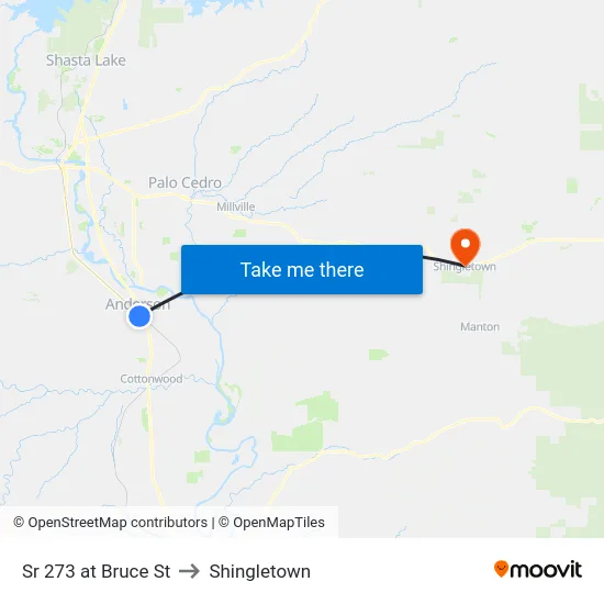 Sr 273 at Bruce St to Shingletown map