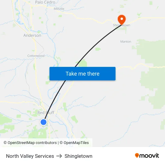 North Valley Services to Shingletown map