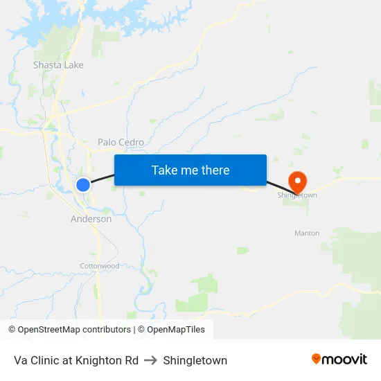 Va Clinic at Knighton Rd to Shingletown map