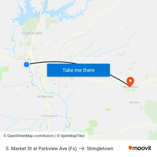 S. Market St at Parkview Ave (Fs) to Shingletown map