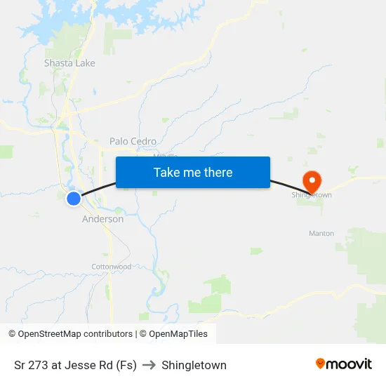 Sr 273 at Jesse Rd (Fs) to Shingletown map