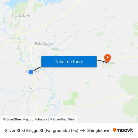Silver St at Briggs St (Fairgrounds) (Fs) to Shingletown map