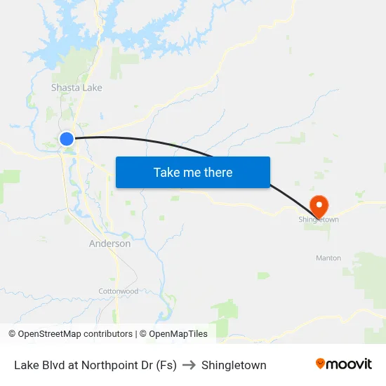 Lake Blvd at Northpoint Dr (Fs) to Shingletown map