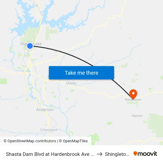 Shasta Dam Blvd at Hardenbrook Ave (Fs) to Shingletown map