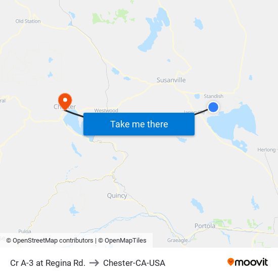 Cr A-3 at Regina Rd. to Chester-CA-USA map