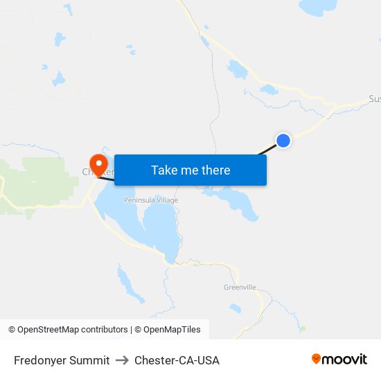 Fredonyer Summit to Chester-CA-USA map