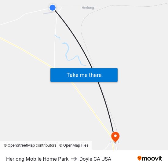 Herlong Mobile Home Park to Doyle CA USA map