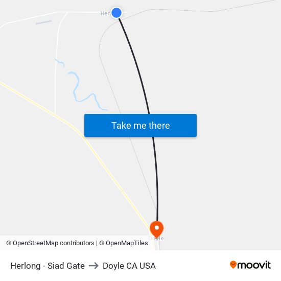 Herlong - Siad Gate to Doyle CA USA map