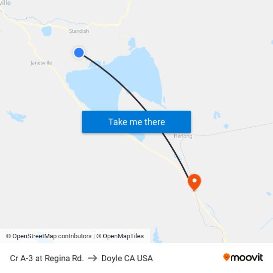 Cr A-3 at Regina Rd. to Doyle CA USA map